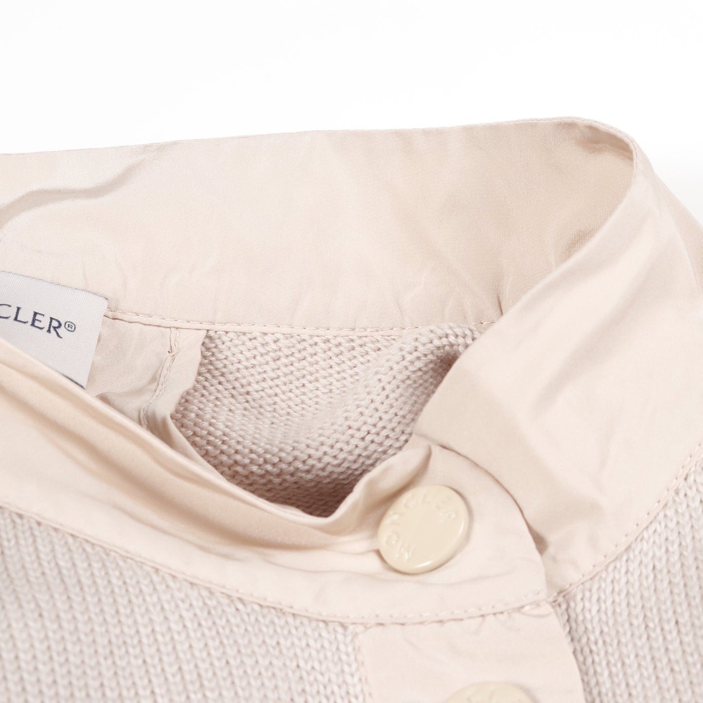 CARDIGAN TRICOT ニット ジャケット ウール ピンクベージュ 切替 モンクレール アウター MONCLER