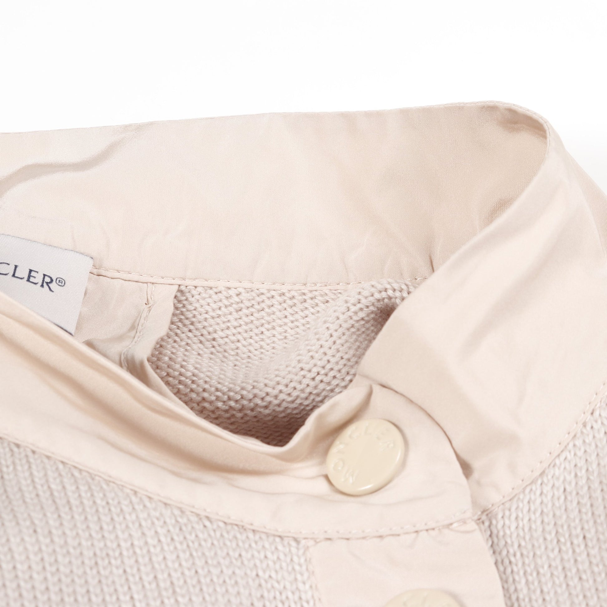 CARDIGAN TRICOT ニット ジャケット ウール ピンクベージュ 切替 モンクレール アウター MONCLER