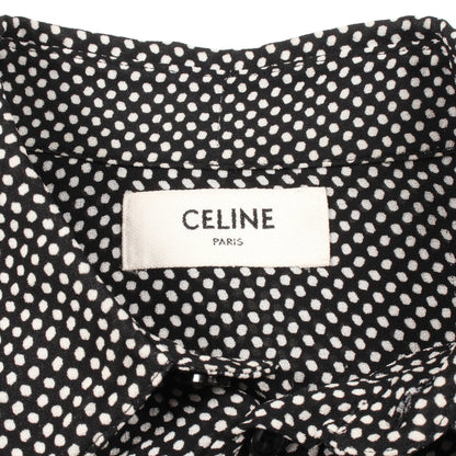 シャツ ドット レーヨン ブラック ホワイト セリーヌ トップス CELINE