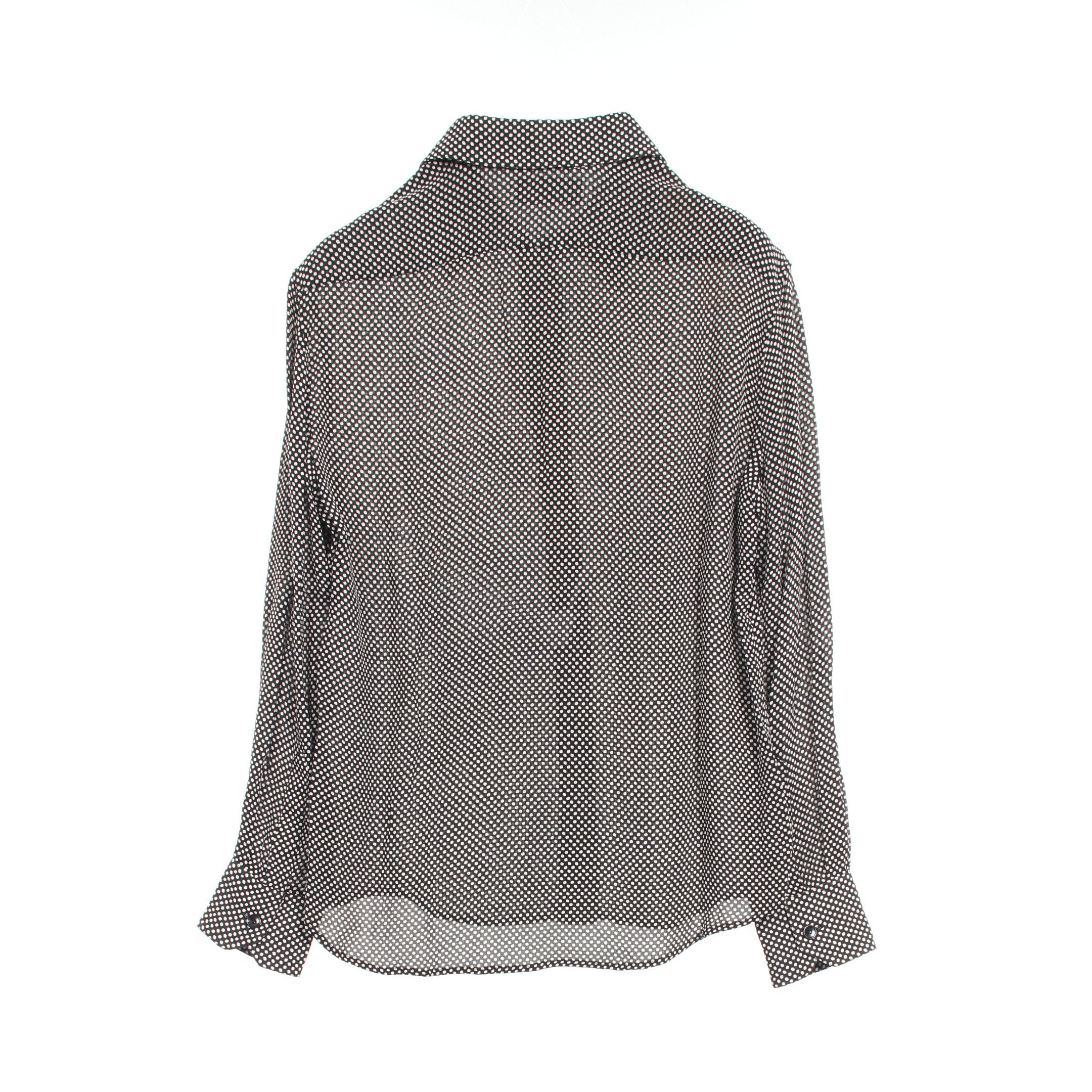 CELINE シャツ シャツ ドット レーヨン ブラック ホワイト セリーヌ