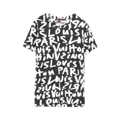 Tシャツ ロゴ総柄 コットン ブラック ルイヴィトン トップス LOUIS VUITTON