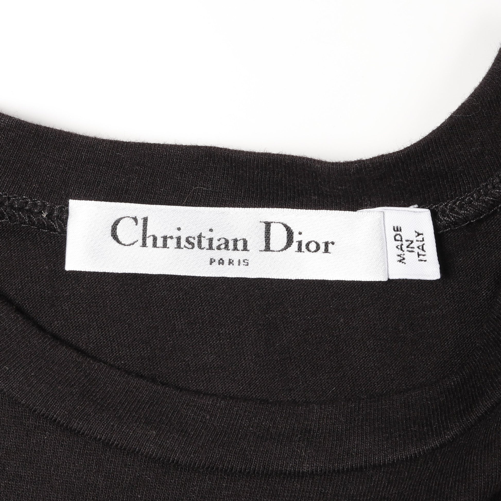 Tシャツ クルーネック 半袖 コットン ブラック クリスチャンディオール トップス Christian Dior