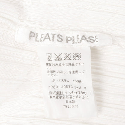 カーディガン プリーツ レース ホワイト プリーツプリーズ トップス PLEATS PLEASE