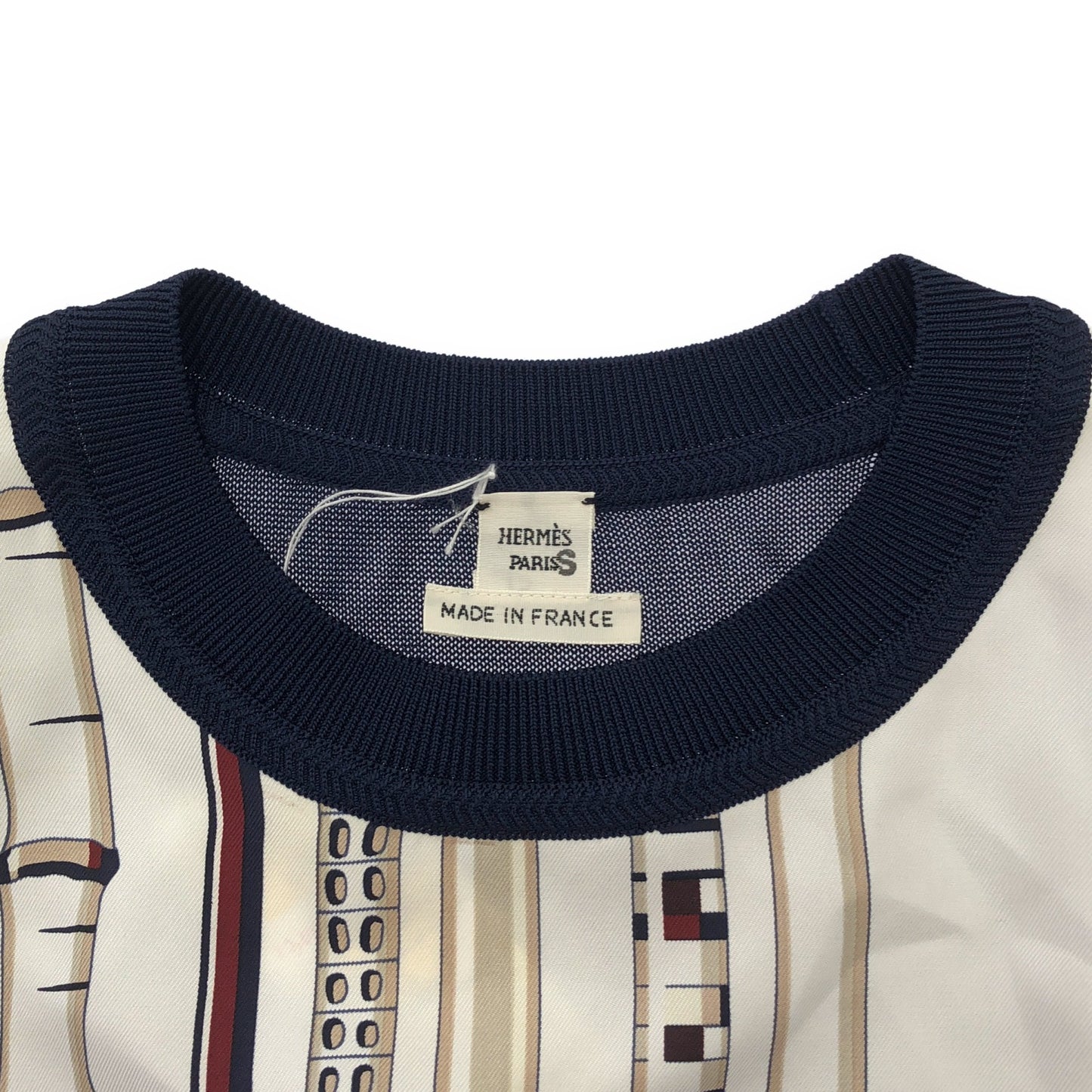 トップス シャツ シルク ネイビー エルメス トップス HERMES