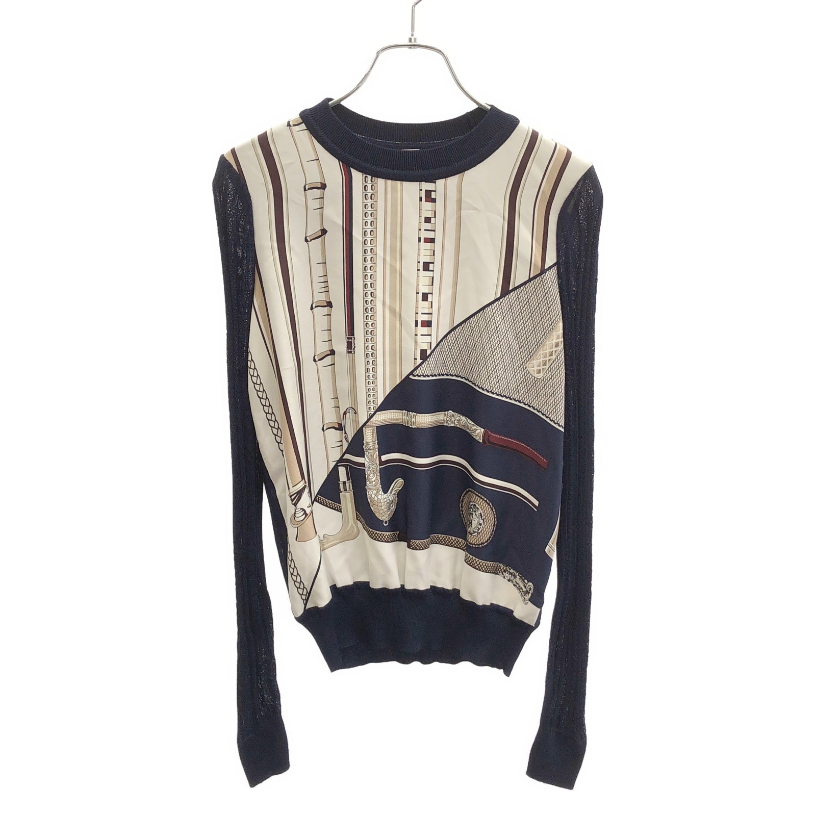 トップス シャツ シルク ネイビー エルメス トップス HERMES