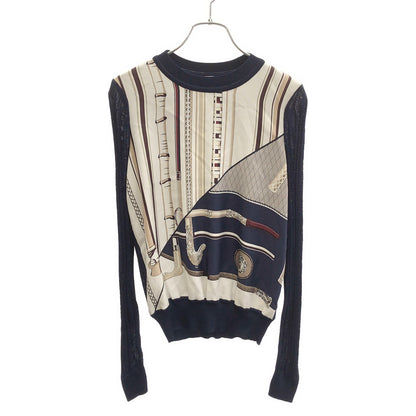 トップス シャツ シルク ネイビー エルメス トップス HERMES