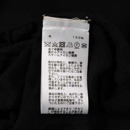 ニット クルーネック 半袖 ウール ブラック エルメス トップス HERMES