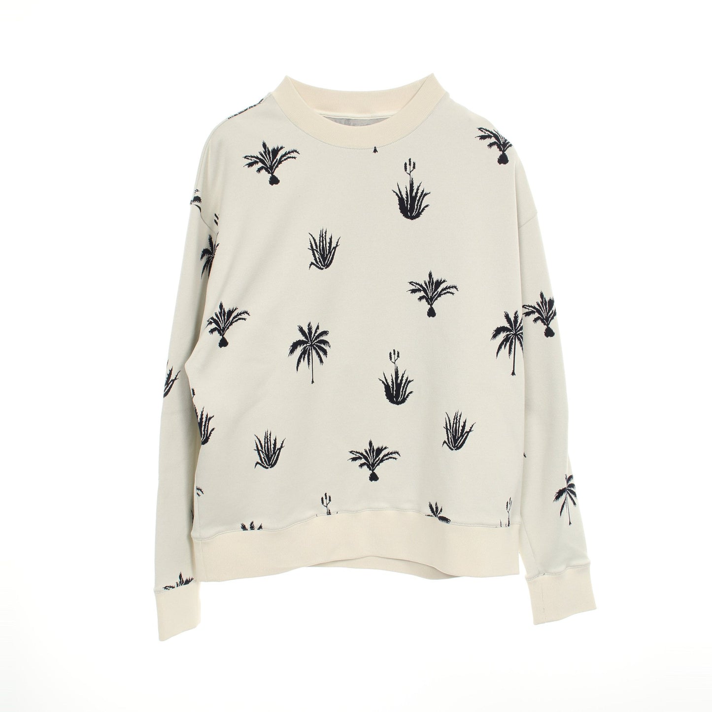 Palm Tree Intarsia スウェットシャツ クルーネック アイボリー ダークネイビー ジルサンダー トップス JIL SANDER