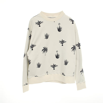 Palm Tree Intarsia スウェットシャツ クルーネック アイボリー ダークネイビー ジルサンダー トップス JIL SANDER