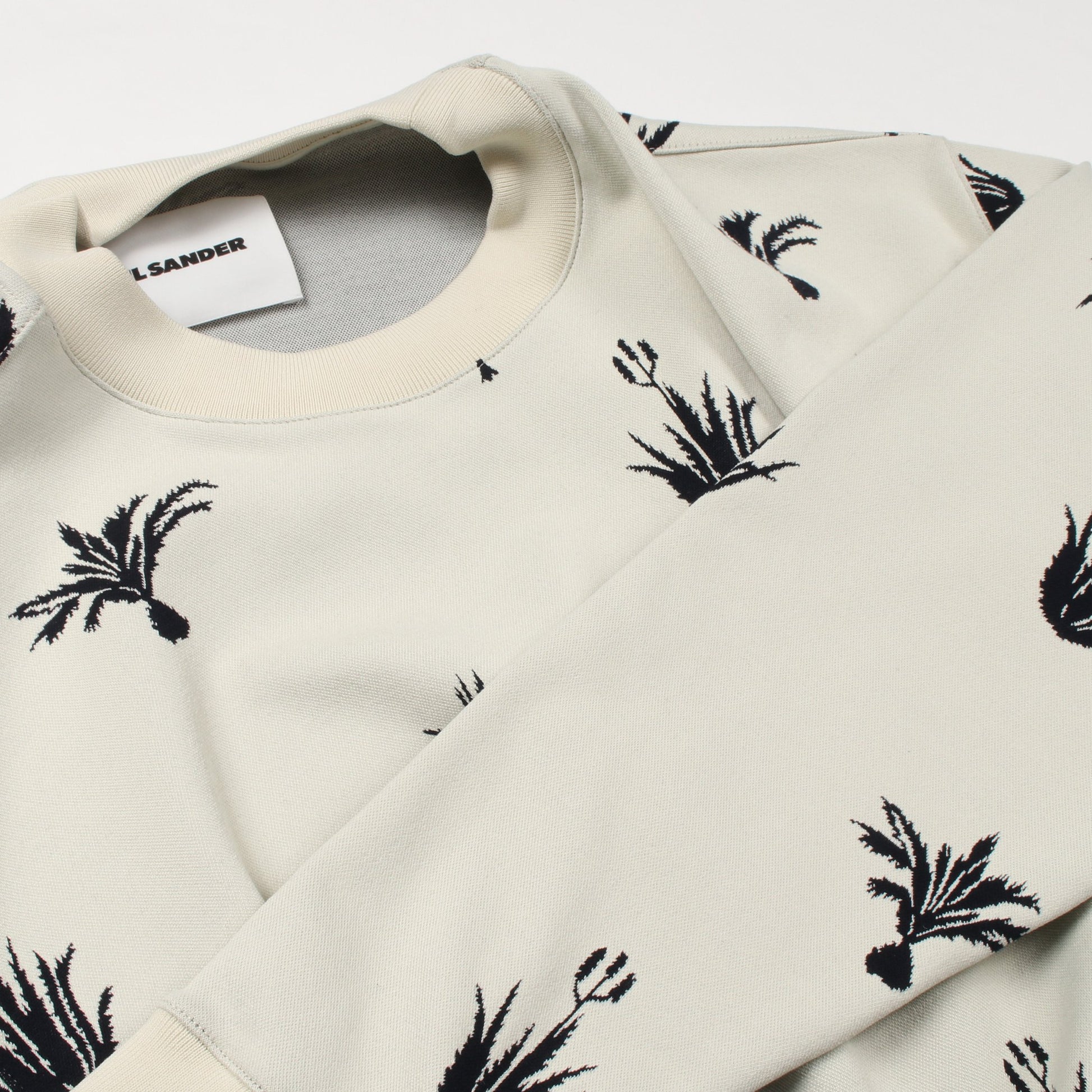 Palm Tree Intarsia スウェットシャツ クルーネック アイボリー ダークネイビー ジルサンダー トップス JIL SANDER