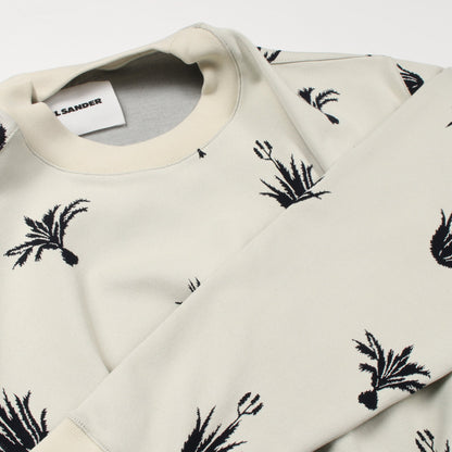 Palm Tree Intarsia スウェットシャツ クルーネック アイボリー ダークネイビー ジルサンダー トップス JIL SANDER