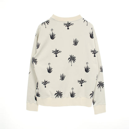 Palm Tree Intarsia スウェットシャツ クルーネック アイボリー ダークネイビー ジルサンダー トップス JIL SANDER