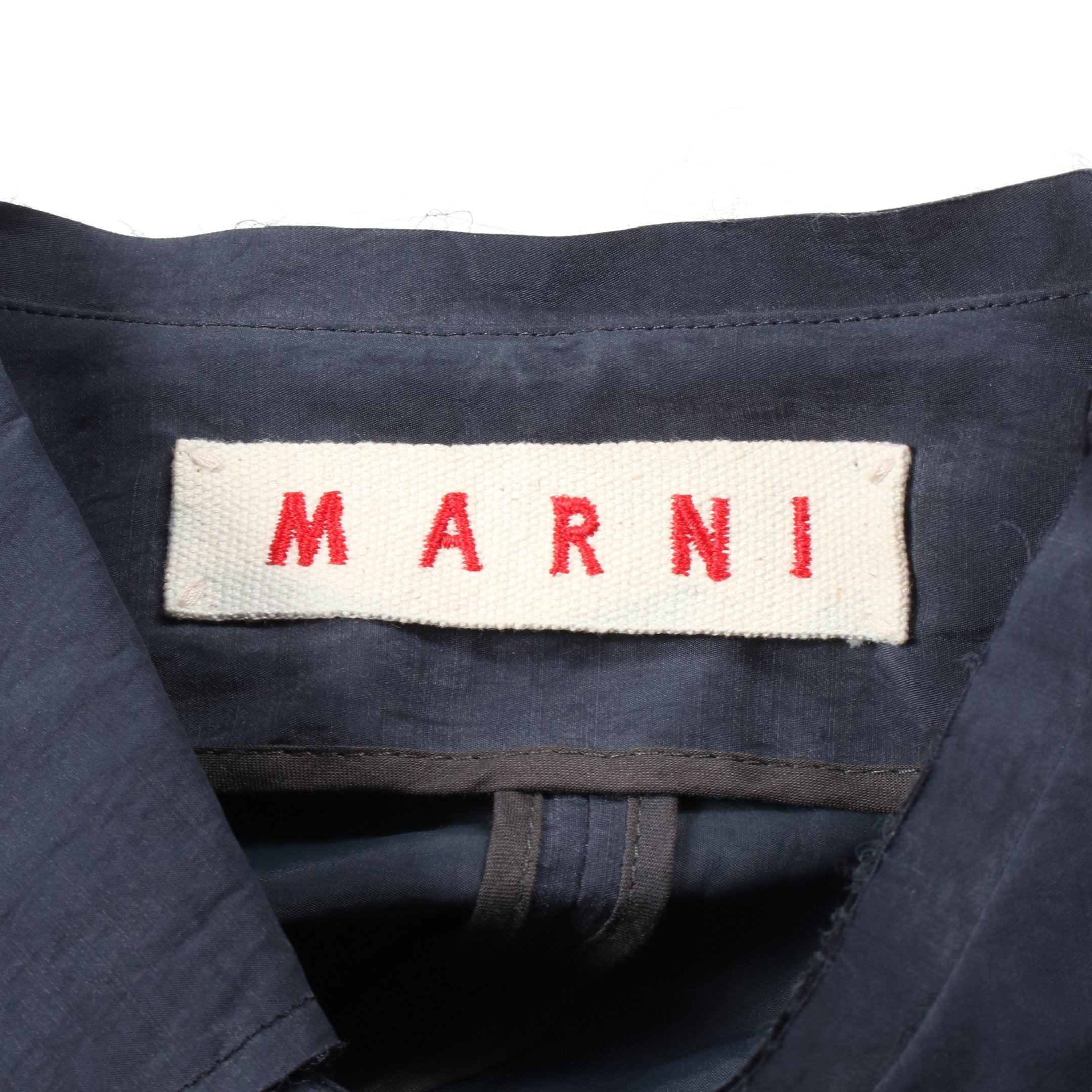 シャツワンピース シルク ネイビー マルニ – RECLO