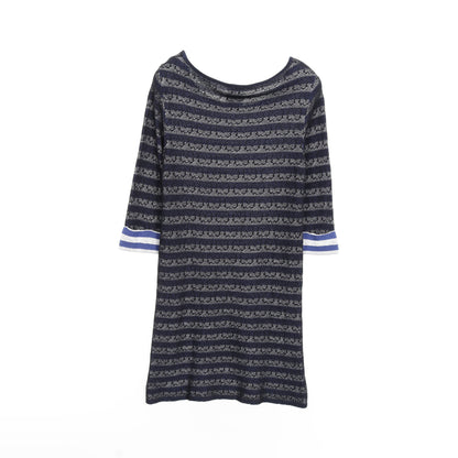 ニットワンピース ボーダー レース コットン レーヨン シルク ブラック ブルー グレー シャネル ワンピース CHANEL