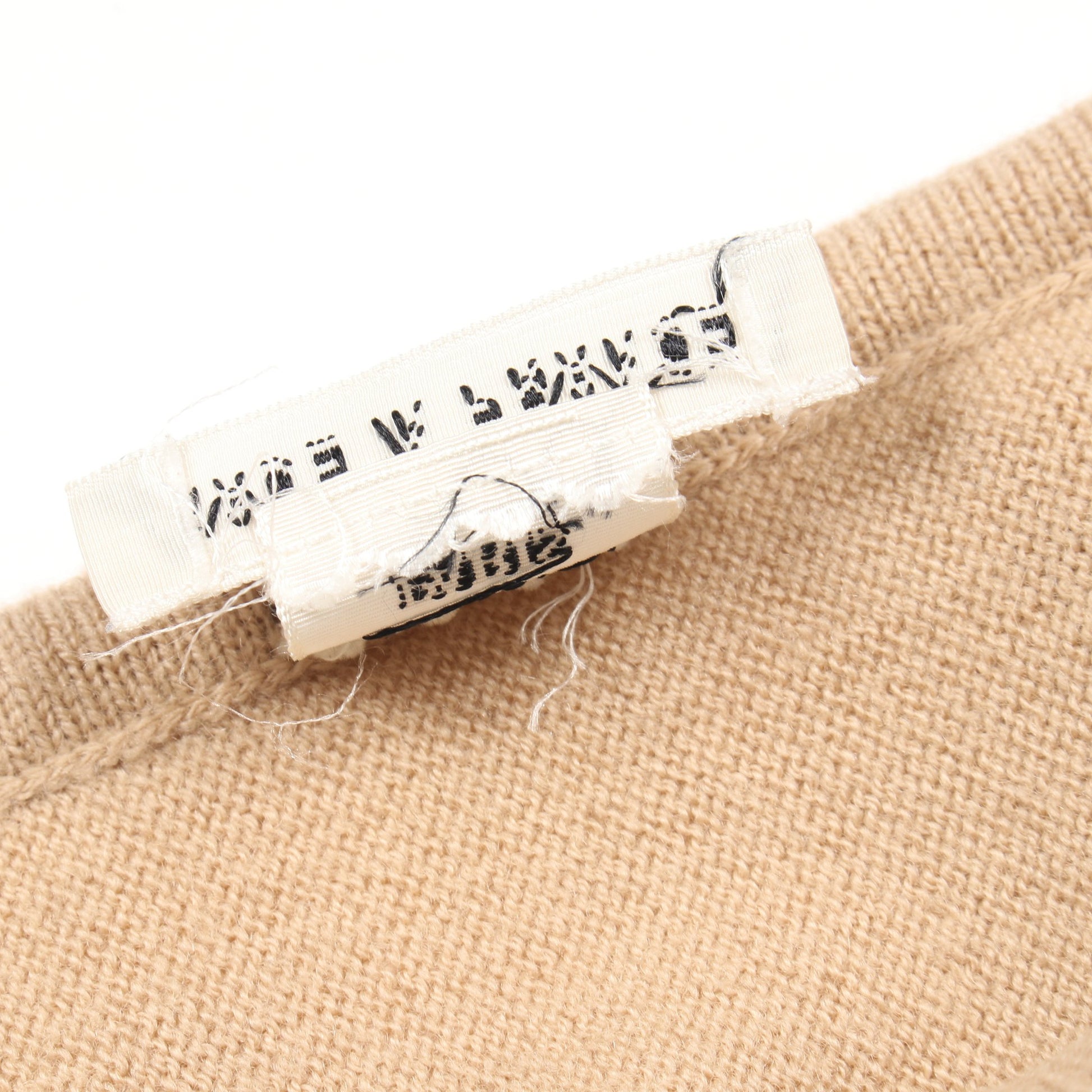 ツイルレーヌ Les flacons Bandana ニットワンピース スクエアネック シルク ウール カシミヤ ベージュ アイボリー ブラック 切替 エルメス ワンピース HERMES