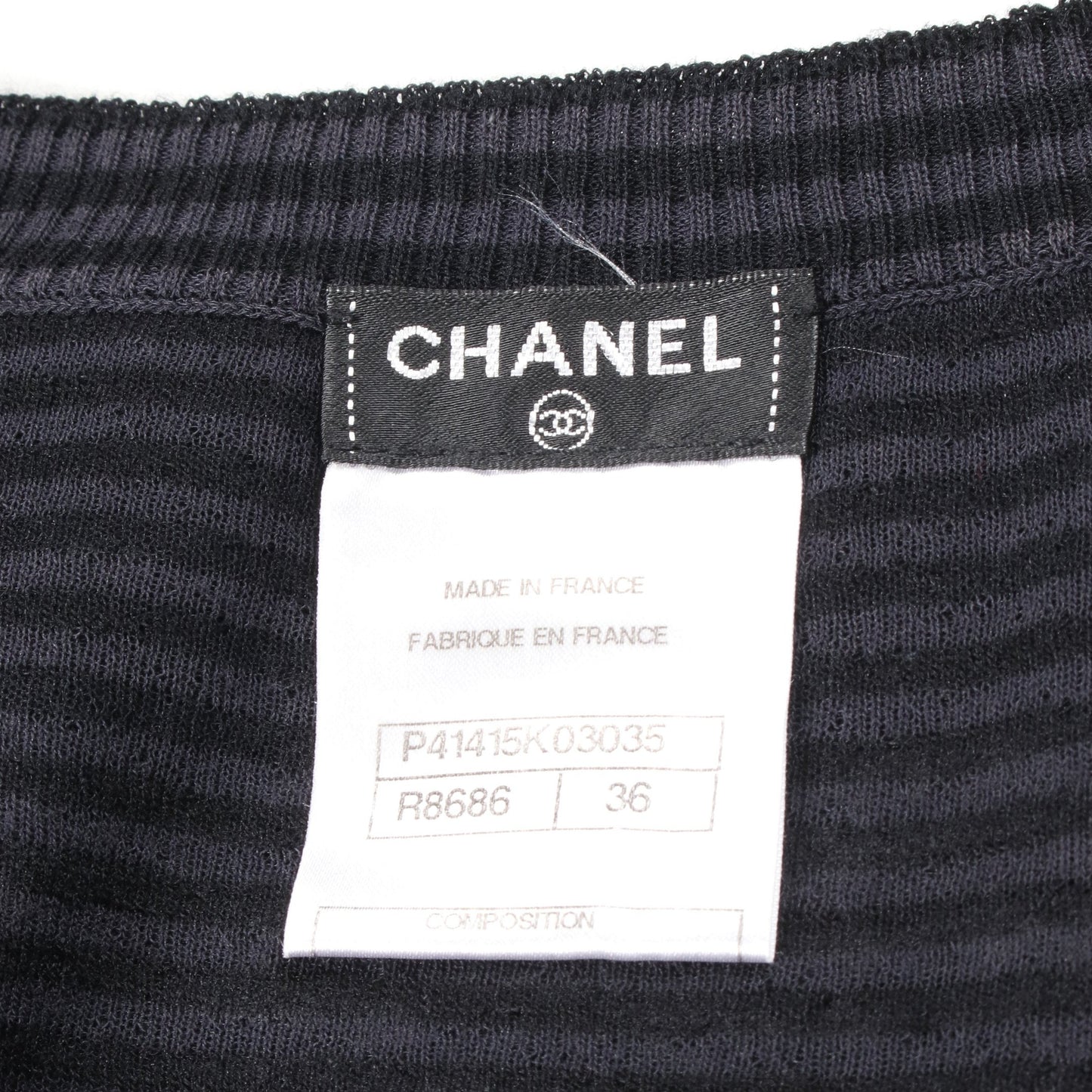 ニットワンピース Vネック レーヨン ブラック ダークグレー シャネル ワンピース CHANEL