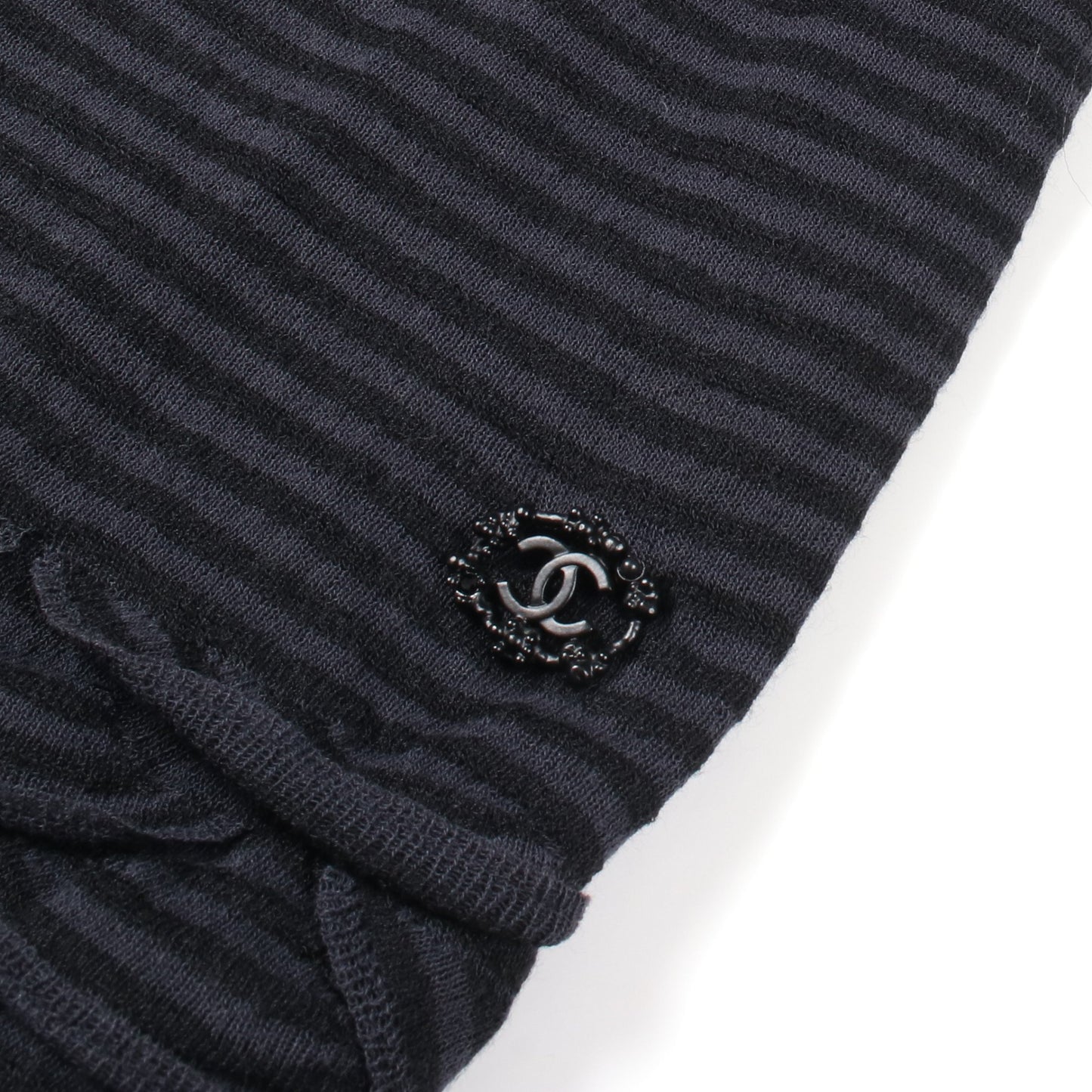 ニットワンピース Vネック レーヨン ブラック ダークグレー シャネル ワンピース CHANEL