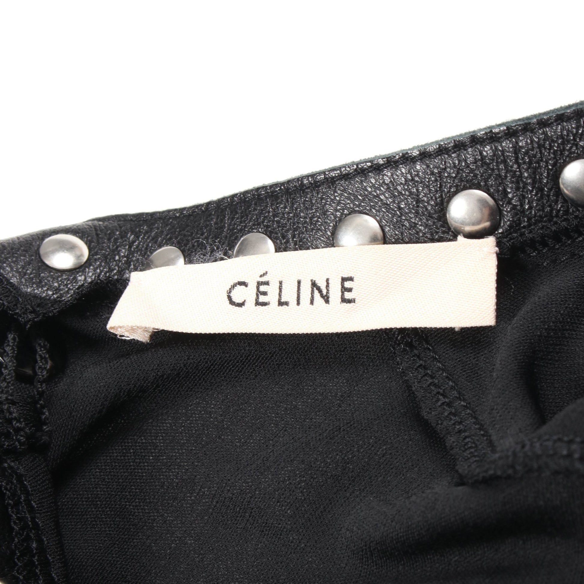 ワンピース ラムレザー ブラック スタッズ セリーヌ ワンピース CELINE