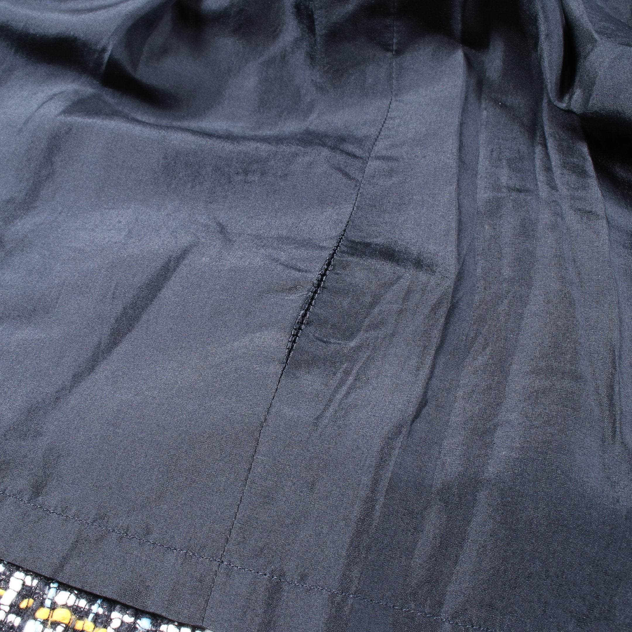 ツイード ワンピース コットン ブラック マルチカラー フリル袖