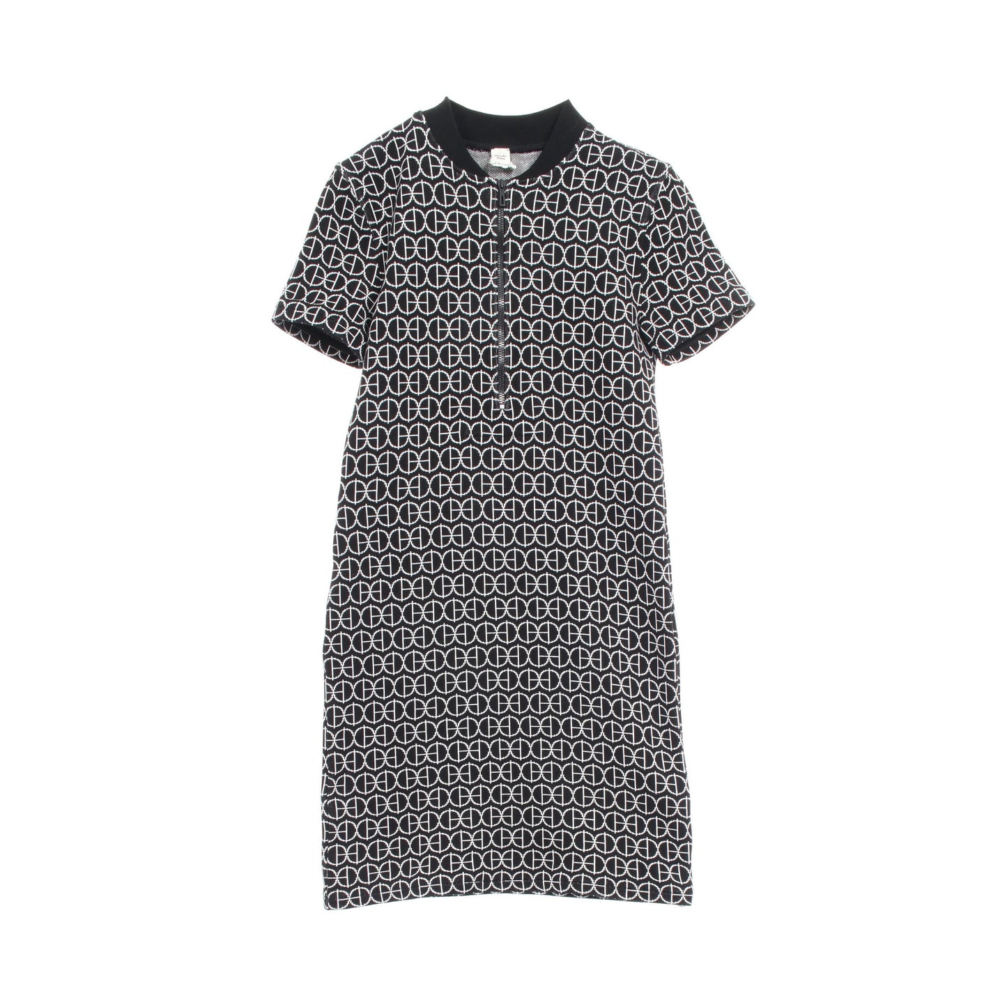 ハーフジップ ワンピース コットン ブラック ホワイト エルメス ワンピース HERMES