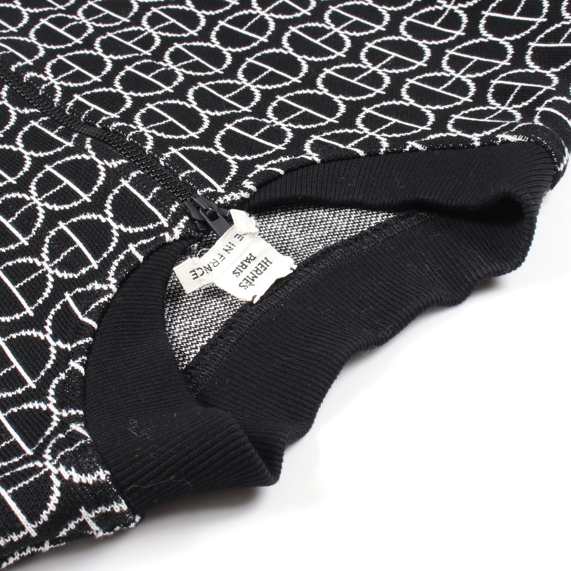 ハーフジップ ワンピース コットン ブラック ホワイト エルメス ワンピース HERMES