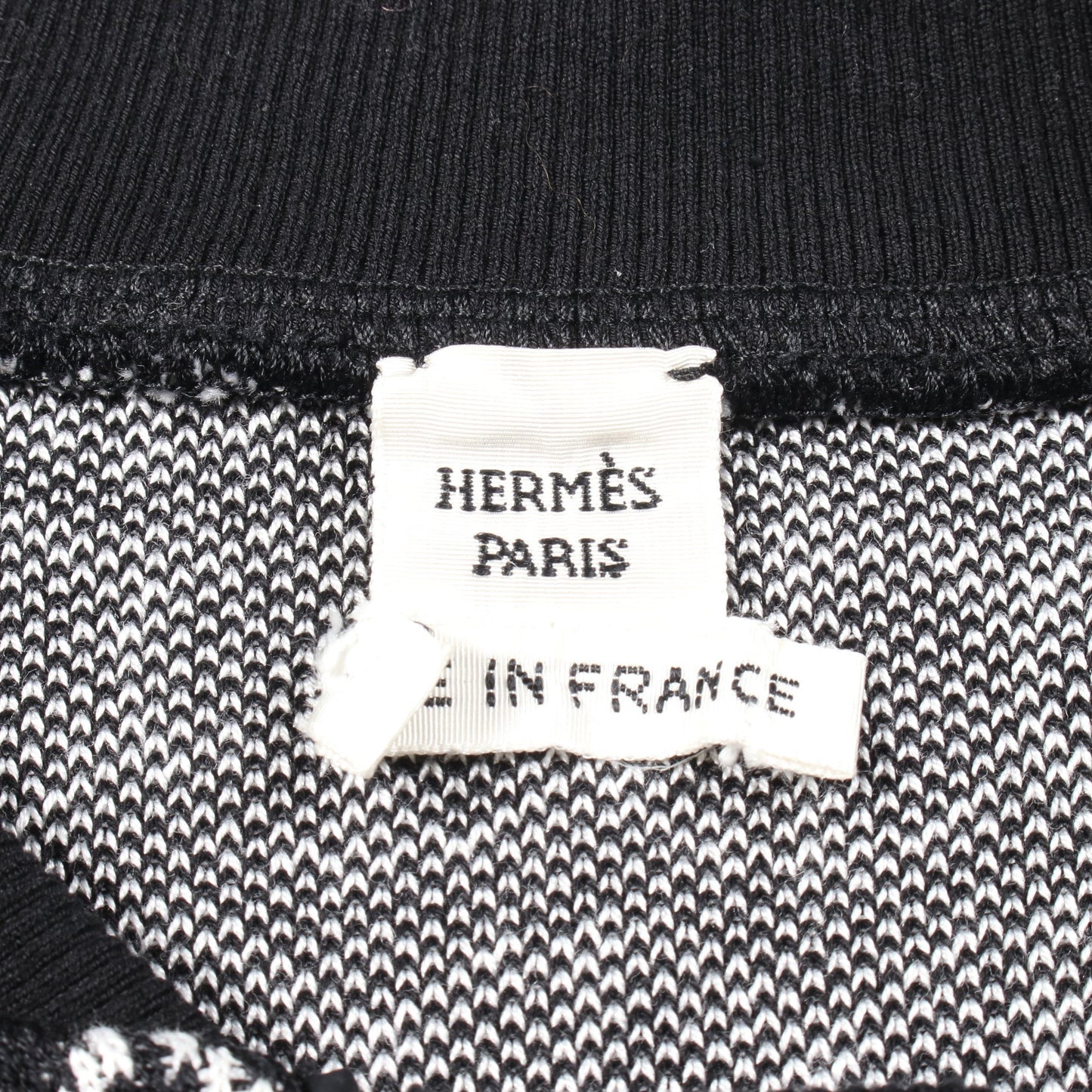 ハーフジップ ワンピース コットン ブラック ホワイト エルメス ワンピース HERMES