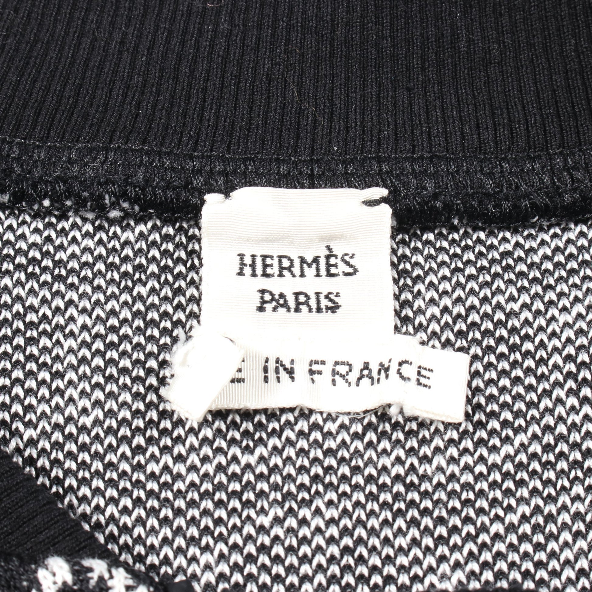 ハーフジップ ワンピース コットン ブラック ホワイト エルメス ワンピース HERMES