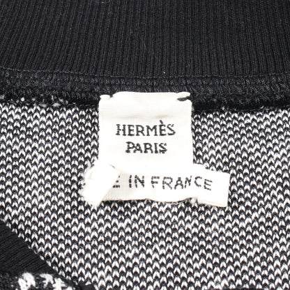 ハーフジップ ワンピース コットン ブラック ホワイト エルメス ワンピース HERMES