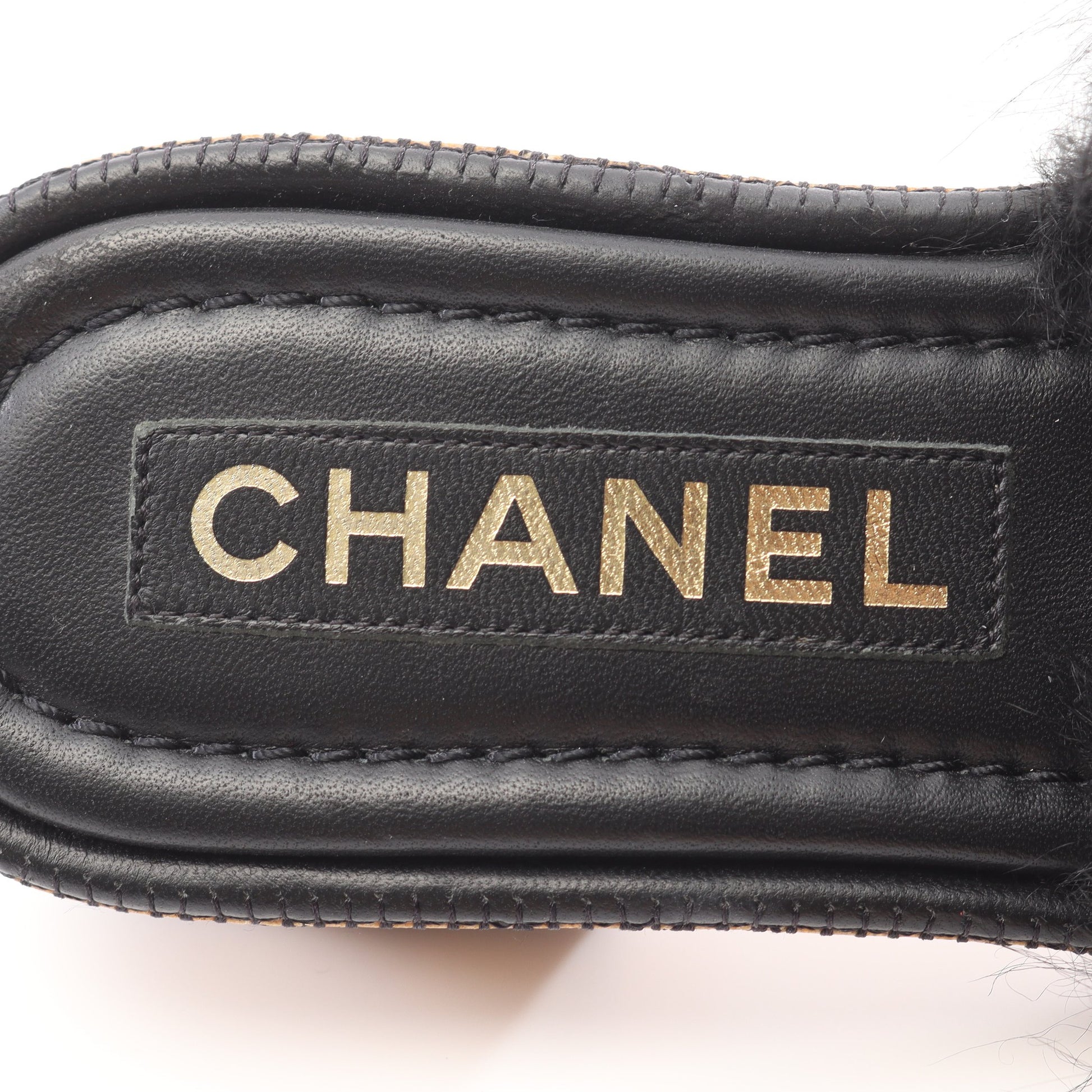 ココマーク サンダル スライドサンダル レザー ファー ブラック ホワイト シャネル シューズ CHANEL
