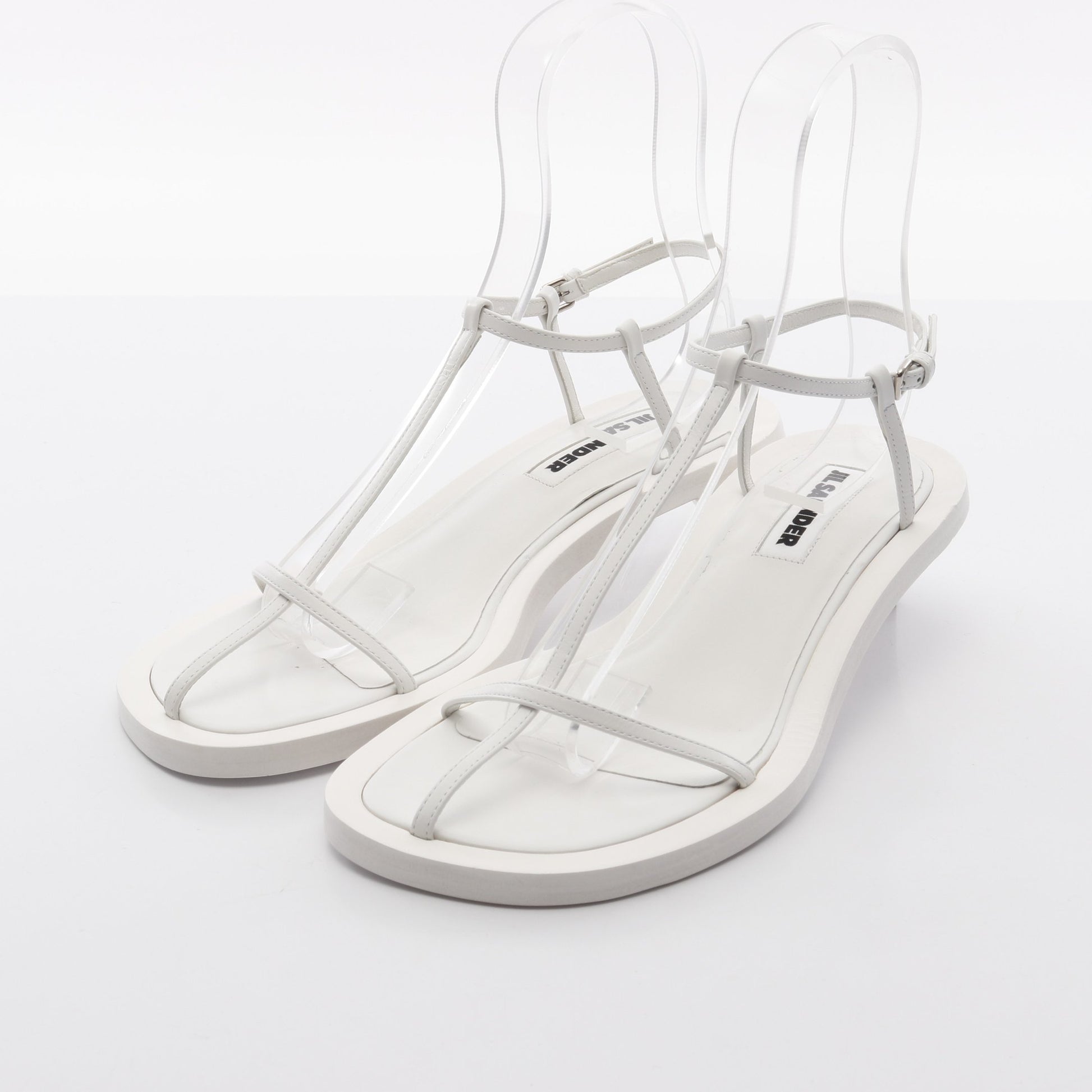 ストラップ サンダル レザー ホワイト ジルサンダー シューズ JIL SANDER
