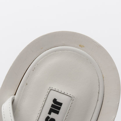 ストラップ サンダル レザー ホワイト ジルサンダー シューズ JIL SANDER