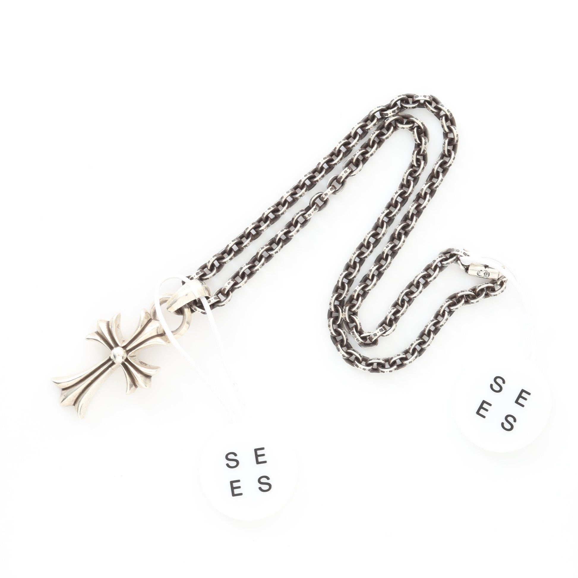 クロスペンダント スモール with ベイル＆ペーパーチェーンネックレス ネックレス SV925 シルバー クロムハーツ アクセサリー Chrome Hearts