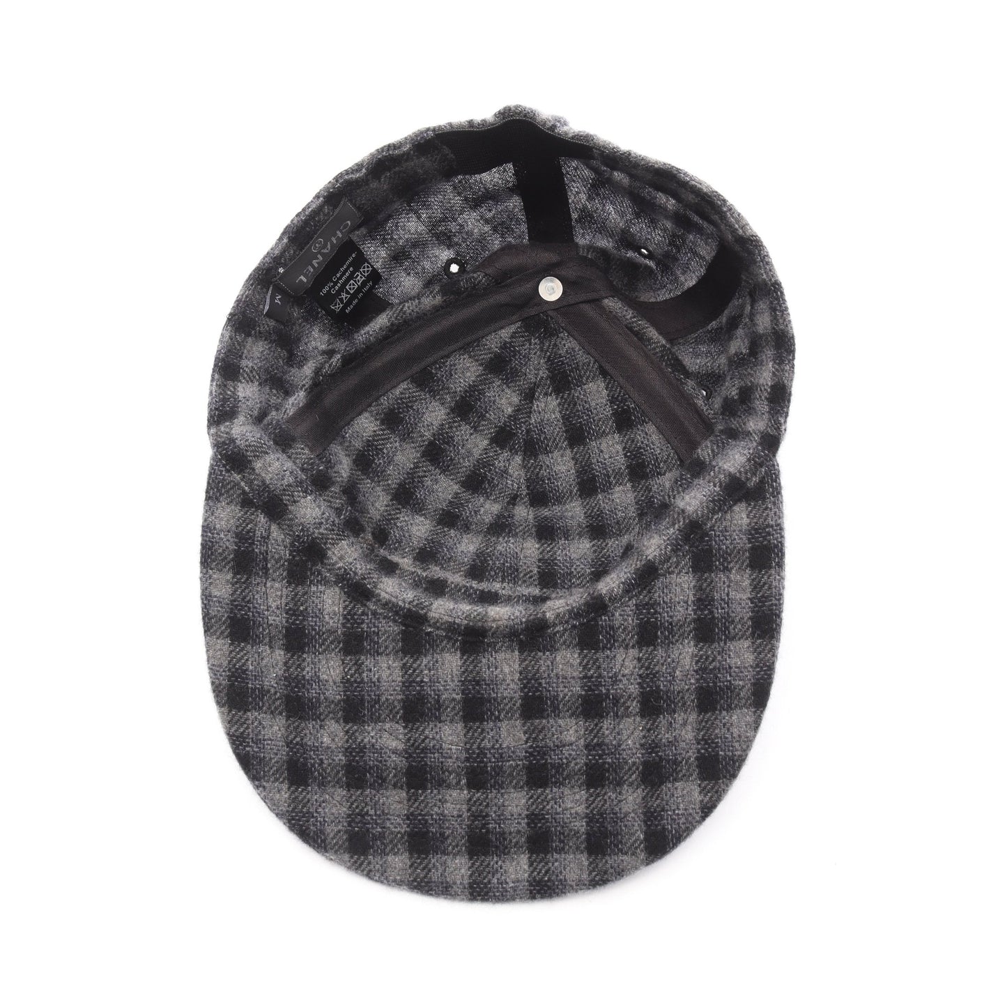 ココマーク チェック キャップ カシミヤ ブラック グレー シャネル 財布・小物 CHANEL