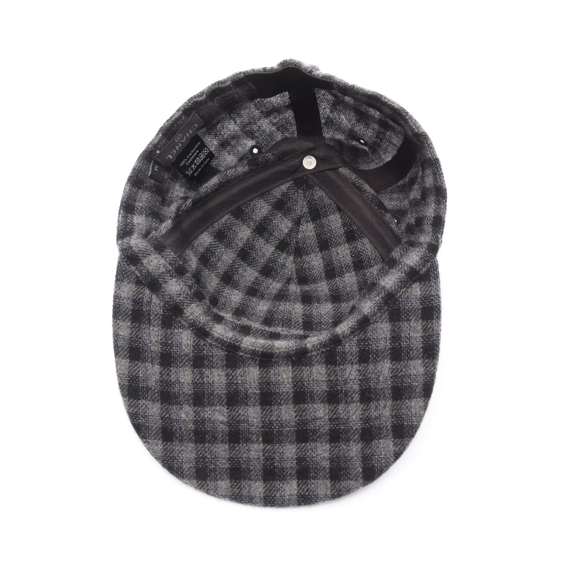 ココマーク チェック キャップ カシミヤ ブラック グレー シャネル 財布・小物 CHANEL
