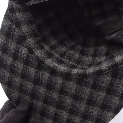 ココマーク チェック キャップ カシミヤ ブラック グレー シャネル 財布・小物 CHANEL