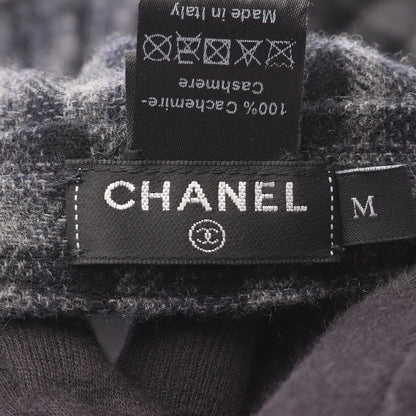 ココマーク チェック キャップ カシミヤ ブラック グレー シャネル 財布・小物 CHANEL