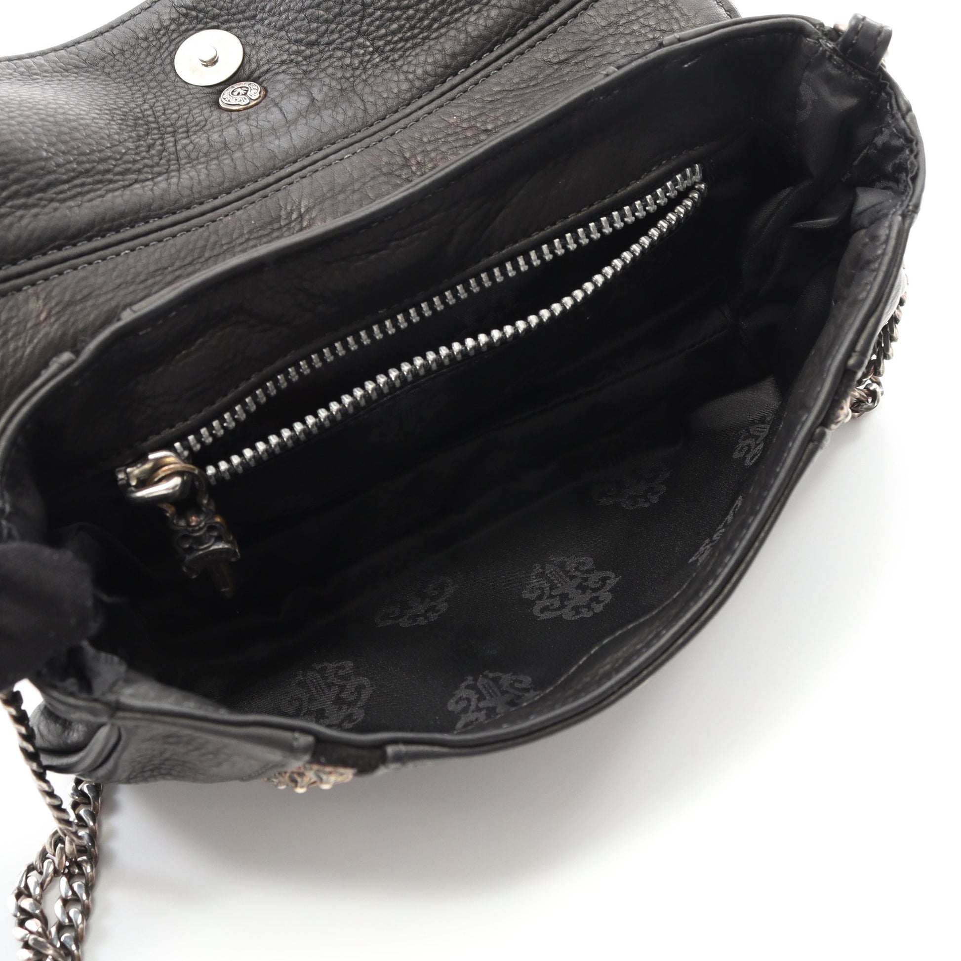 ラージ ダガー クロスボール チェーンショルダーバッグ レザー ブラック クロムハーツ バッグ Chrome Hearts