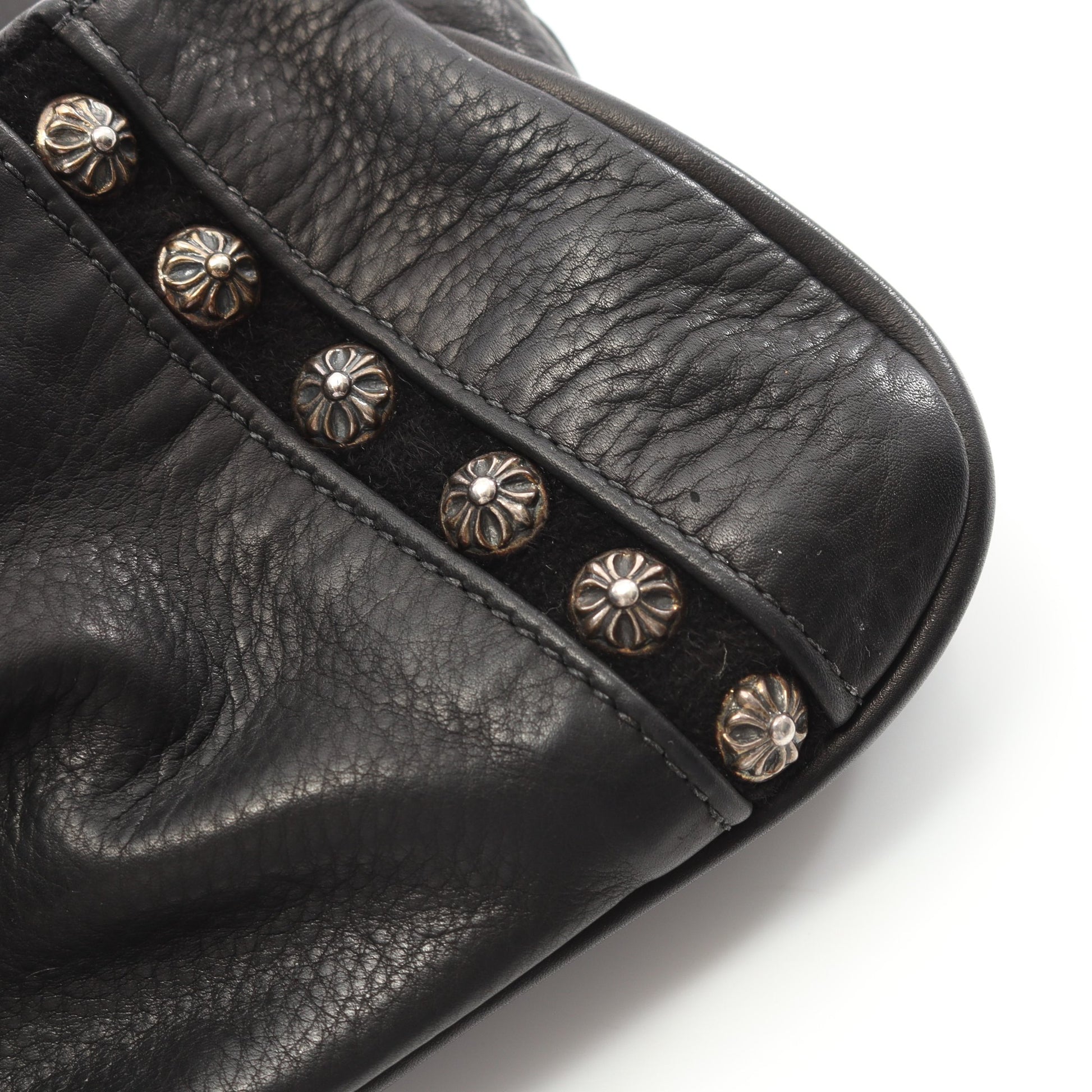 ラージ ダガー クロスボール チェーンショルダーバッグ レザー ブラック クロムハーツ バッグ Chrome Hearts