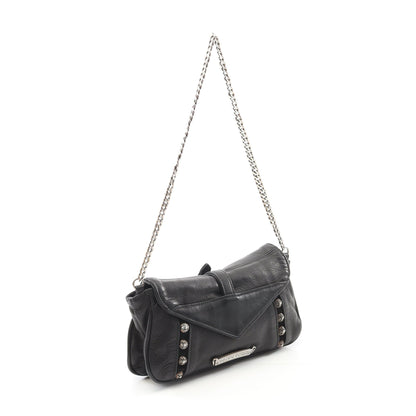 ラージ ダガー クロスボール チェーンショルダーバッグ レザー ブラック クロムハーツ バッグ Chrome Hearts