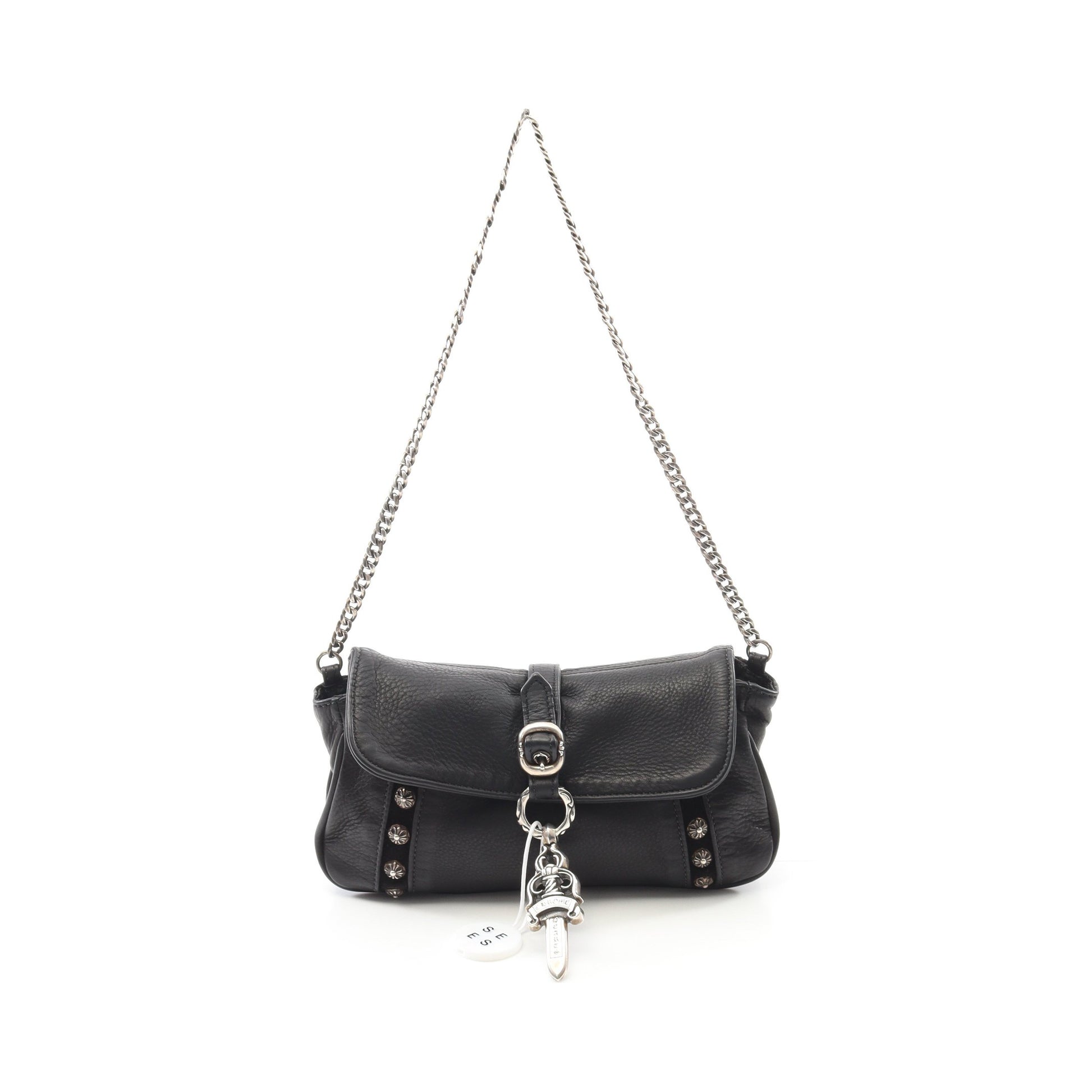ラージ ダガー クロスボール チェーンショルダーバッグ レザー ブラック クロムハーツ バッグ Chrome Hearts