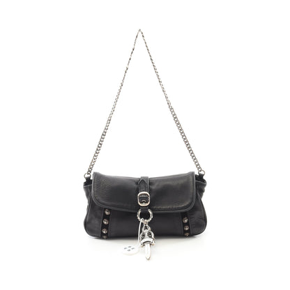 ラージ ダガー クロスボール チェーンショルダーバッグ レザー ブラック クロムハーツ バッグ Chrome Hearts