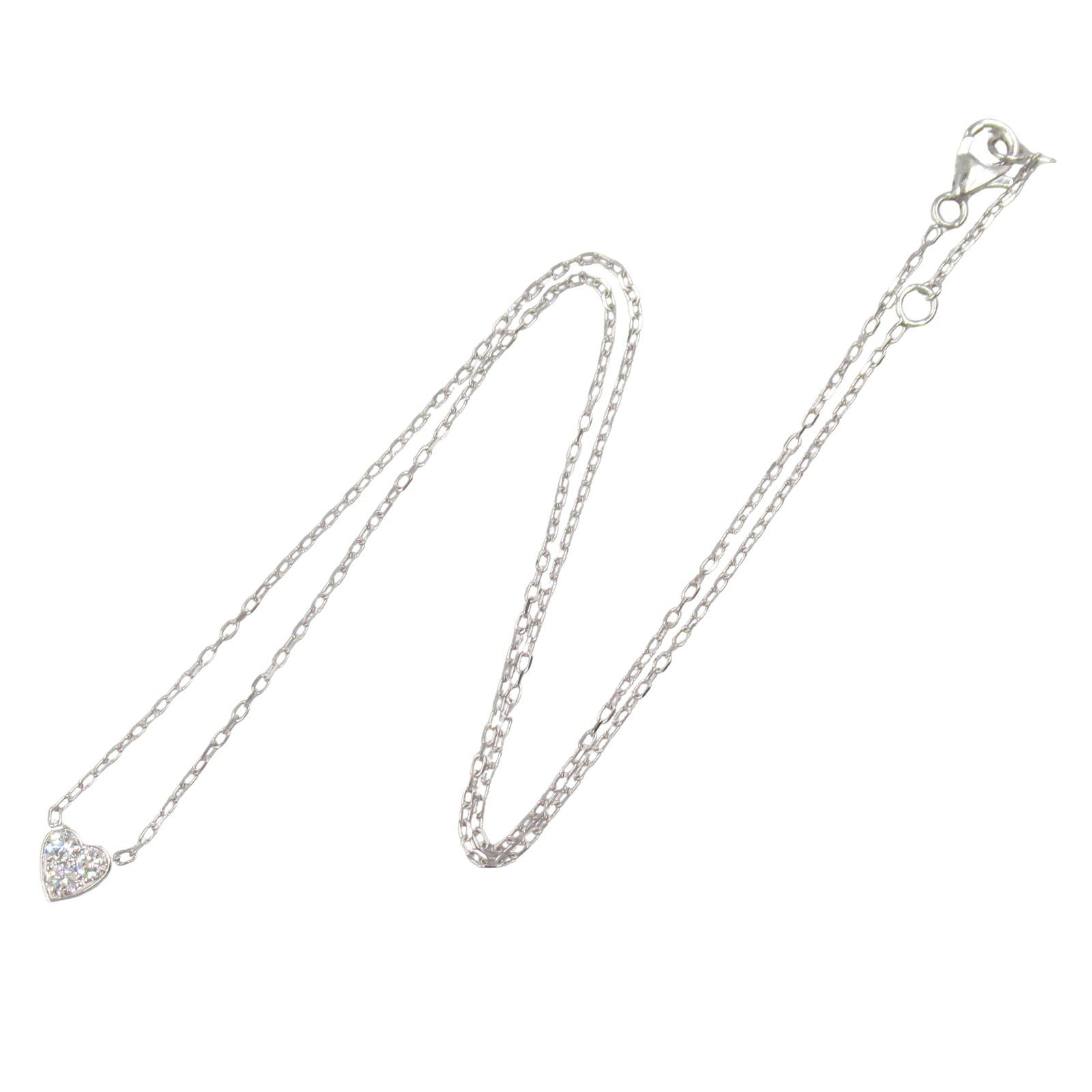 ミニハート ダイヤ ネックレス ネックレス K18WG（ホワイト