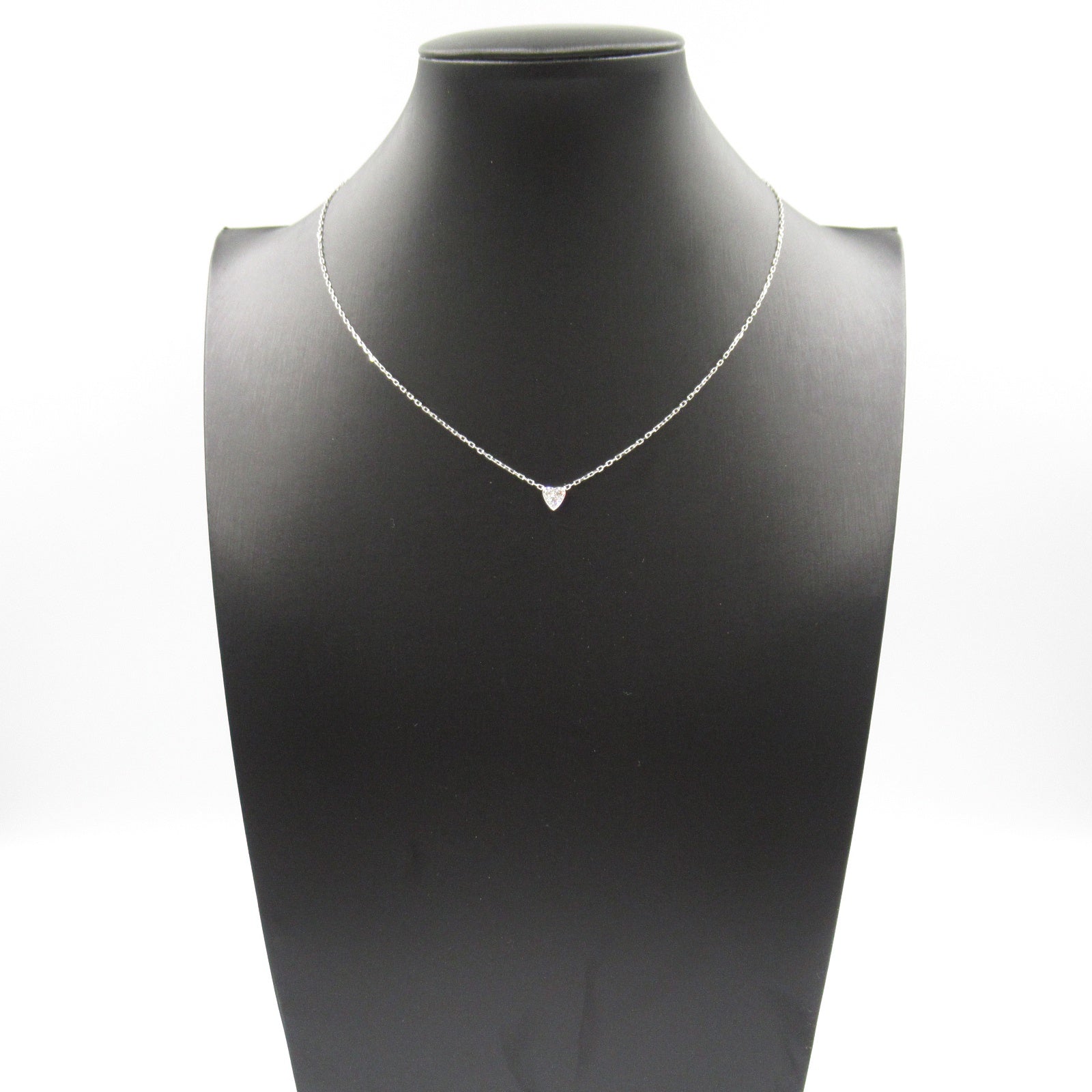 ミニハート ダイヤ ネックレス ネックレス K18WG（ホワイト