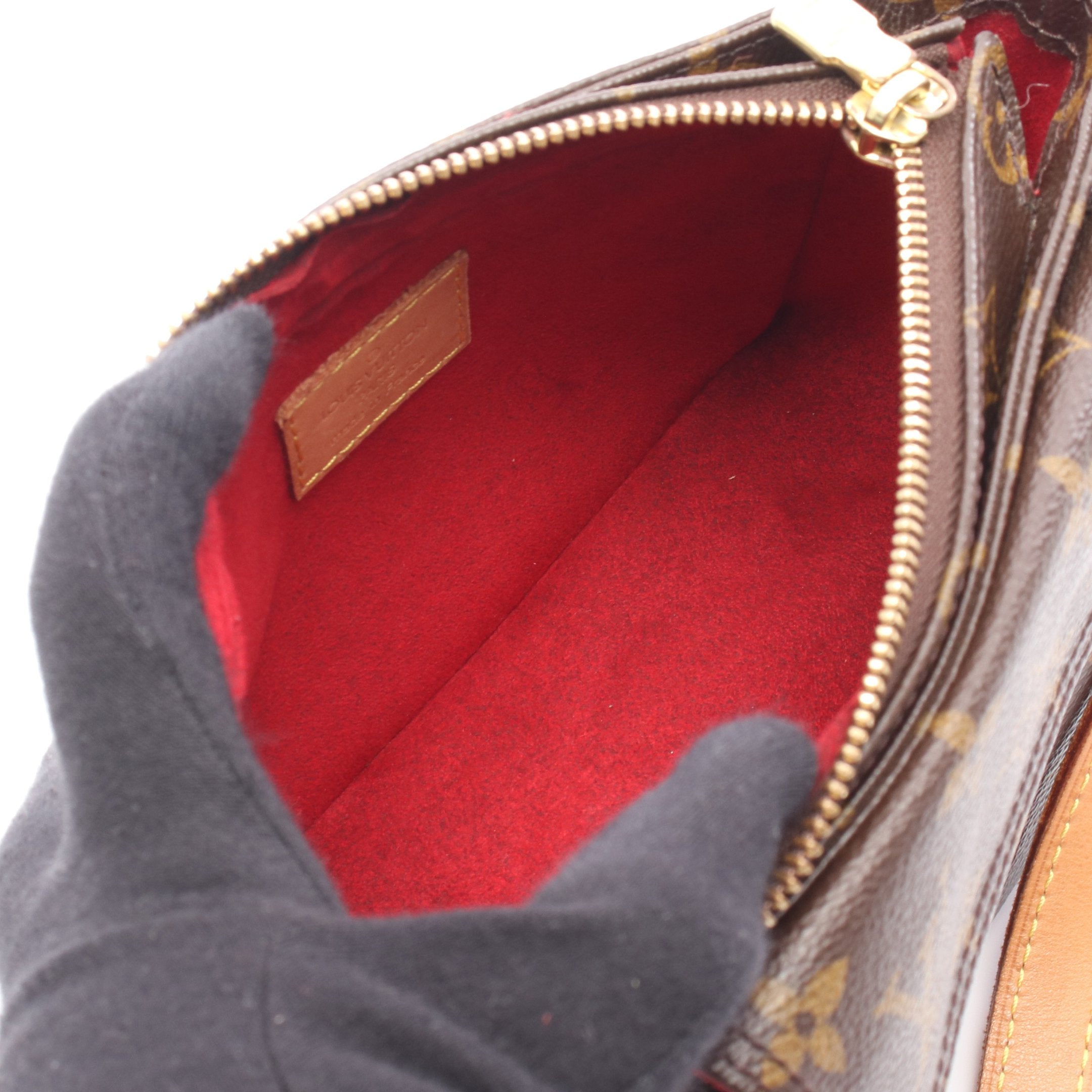 ヴィバシテPM モノグラム ショルダーバッグ PVC レザー ブラウン ルイ