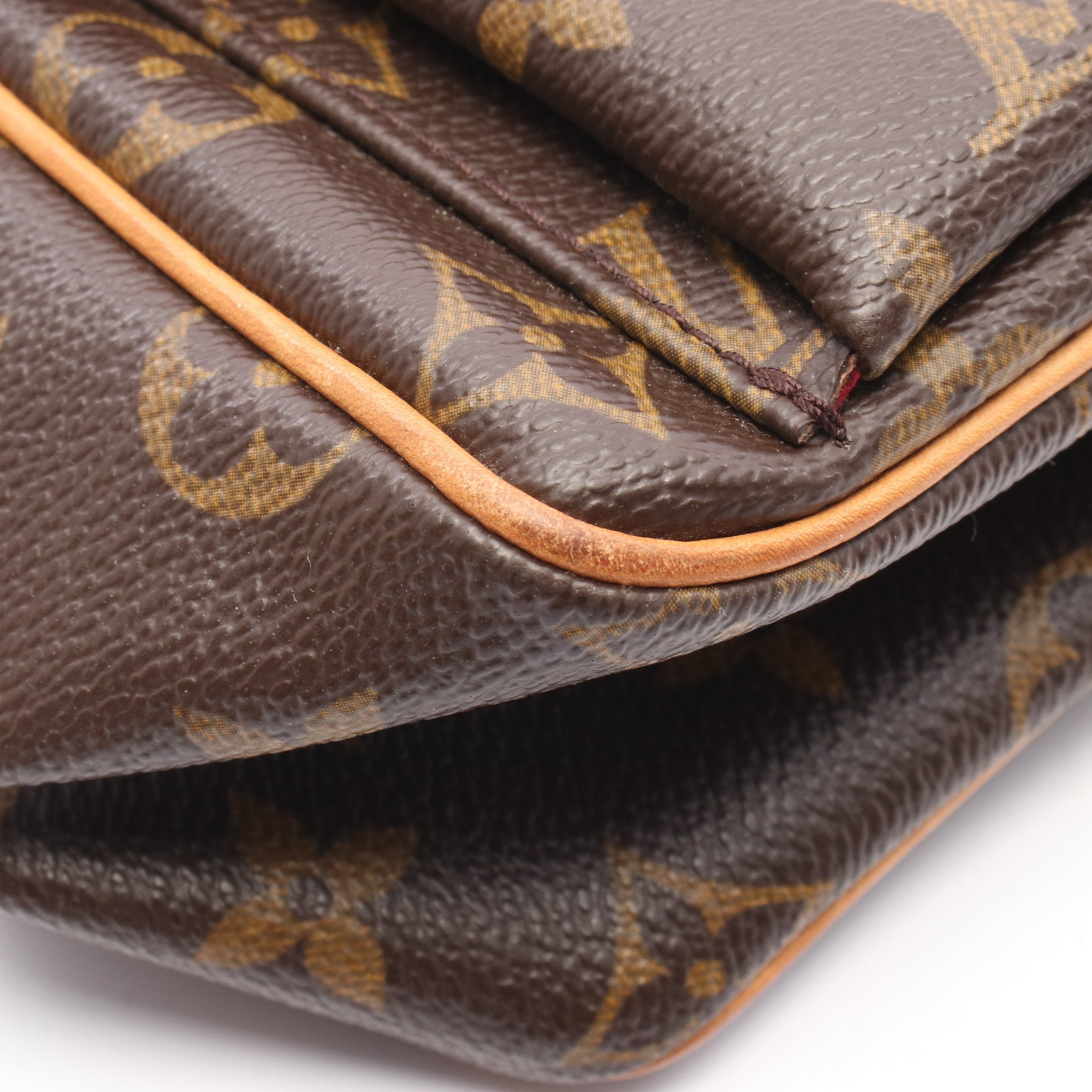 ヴィバシテPM モノグラム ショルダーバッグ PVC レザー ブラウン ルイ