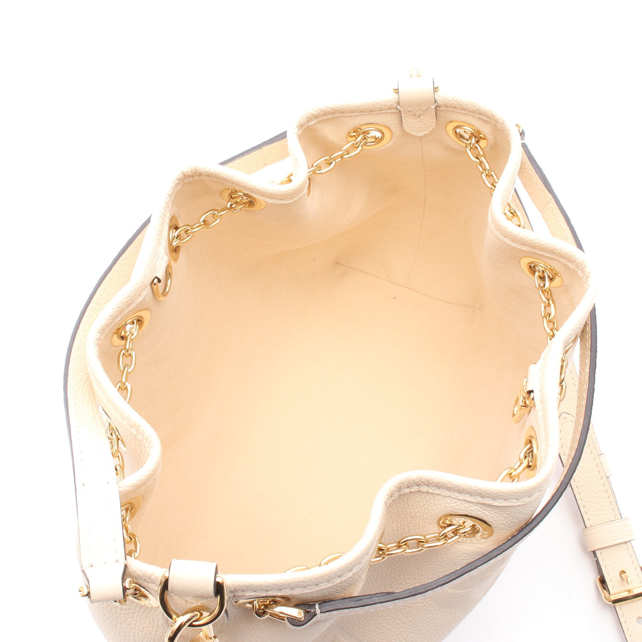 LVバンドル モノグラムアンプラント クレーム ハンドバッグ レザー