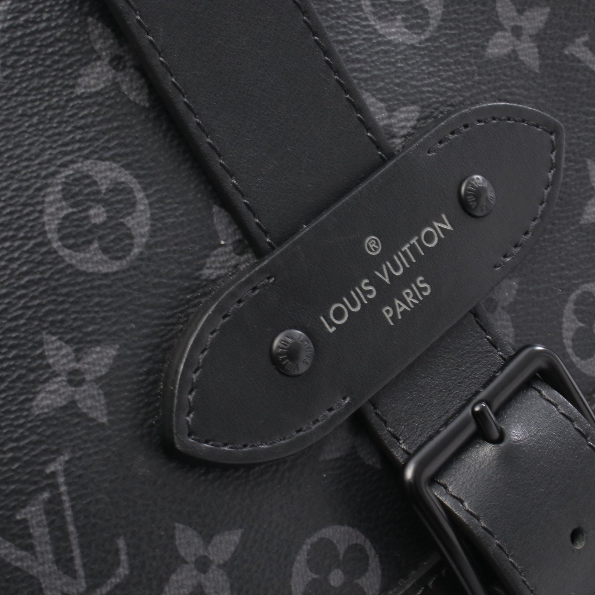 ソミュール メッセンジャー モノグラムエクリプス ショルダーバッグ PVC レザー ブラック ルイヴィトン バッグ LOUIS VUITTON
