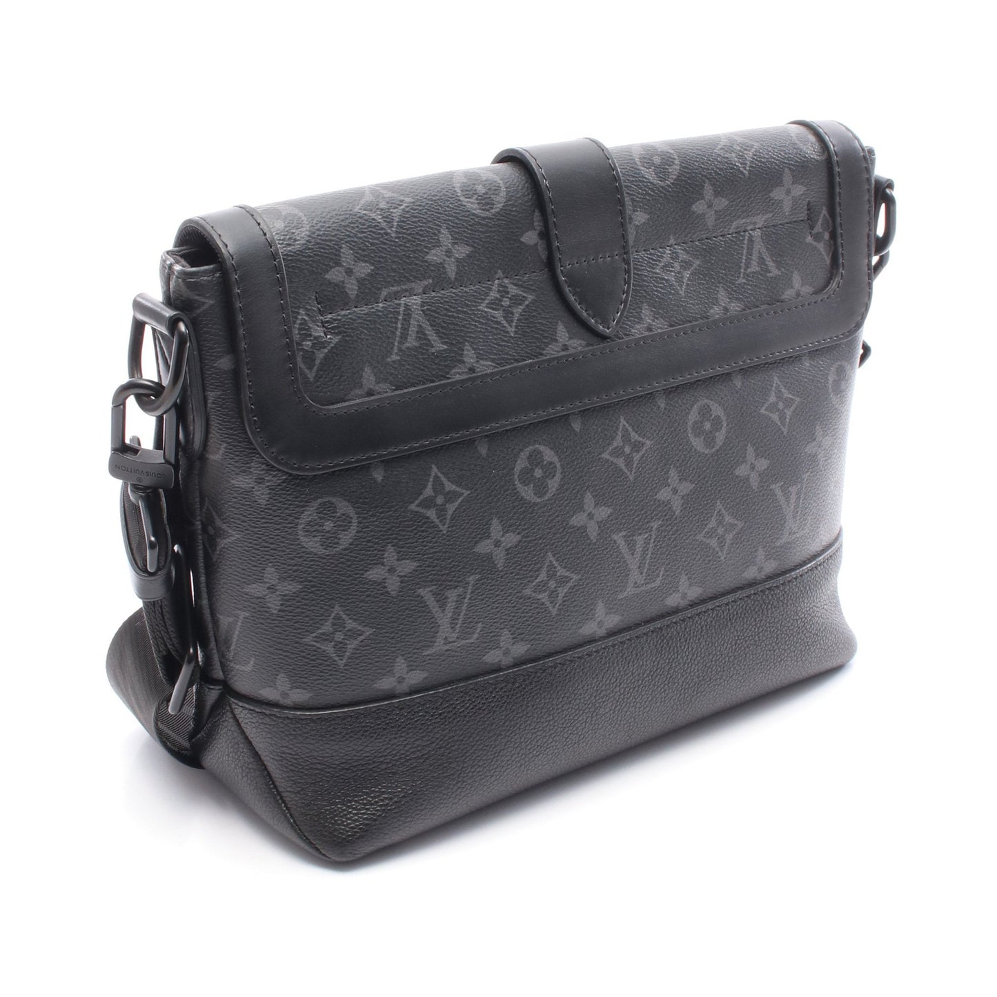 ソミュール メッセンジャー モノグラムエクリプス ショルダーバッグ PVC レザー ブラック ルイヴィトン バッグ LOUIS VUITTON