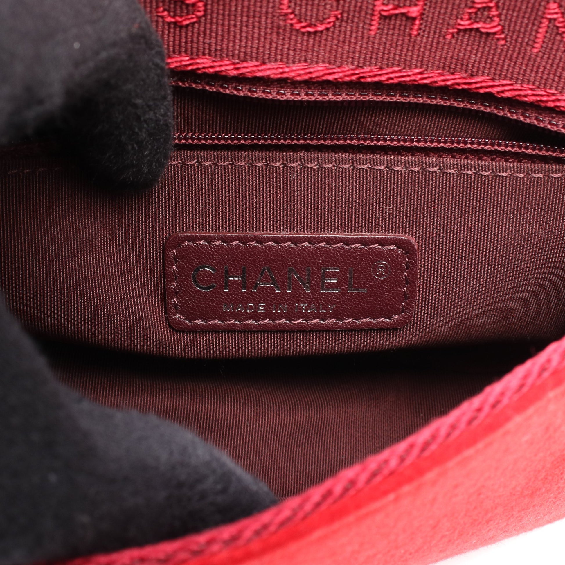 マトラッセ チェーンショルダーバッグ レザー フェルト レッド アンティークシルバー金具 シャネル バッグ CHANEL