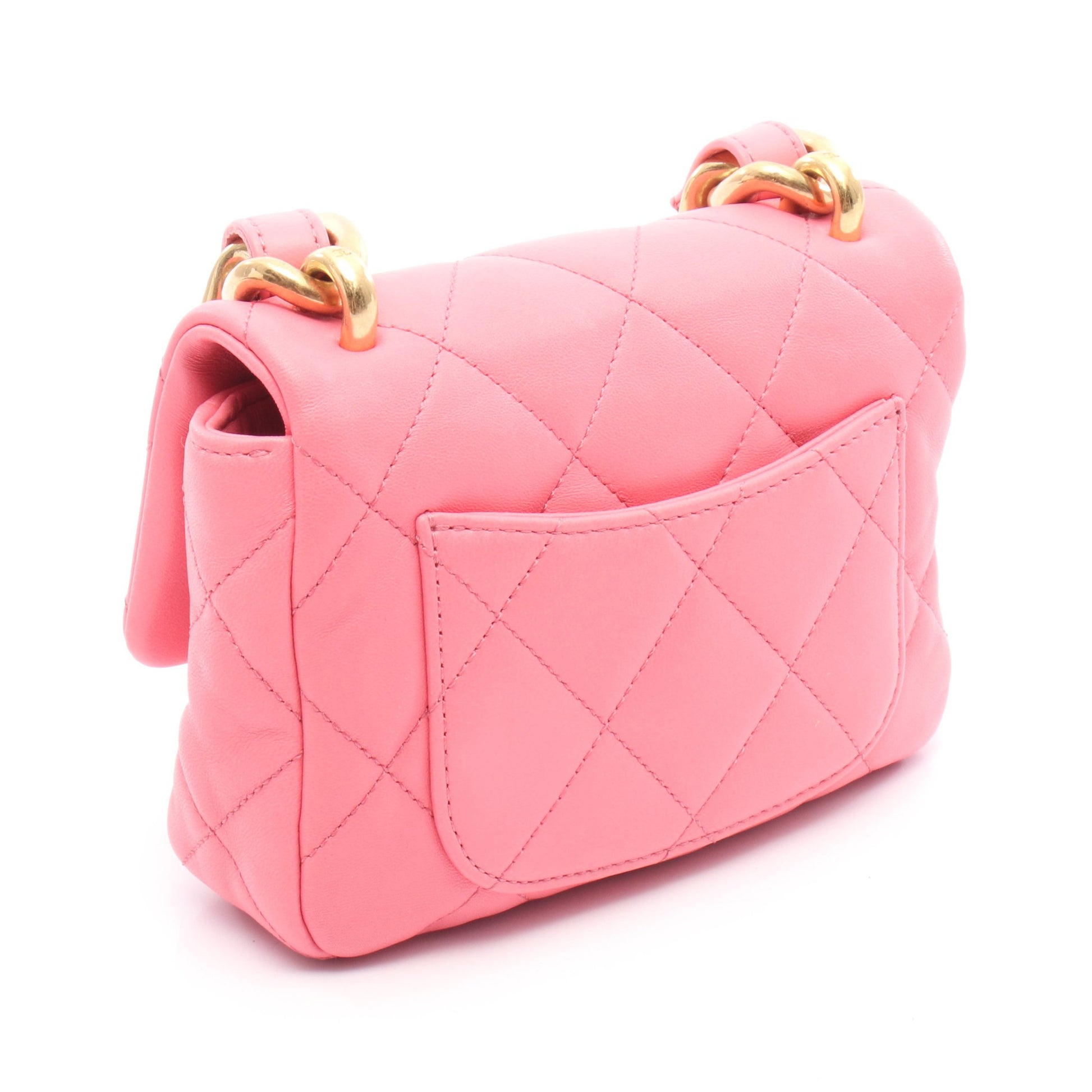 マトラッセ チェーンショルダーバッグ レザー ピンク ゴールド金具 シャネル バッグ CHANEL